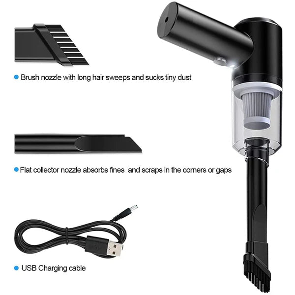 TurboVac™ Pro Portable Wireless Vacuum Cleaner — 12000Pa Suction, Cordless, Car & Home