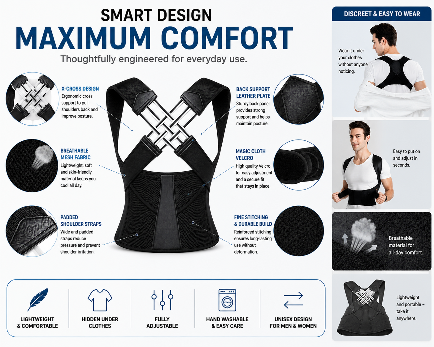 ✨ Premium Posture Corrector Belt – Improve Posture & Support Your Back