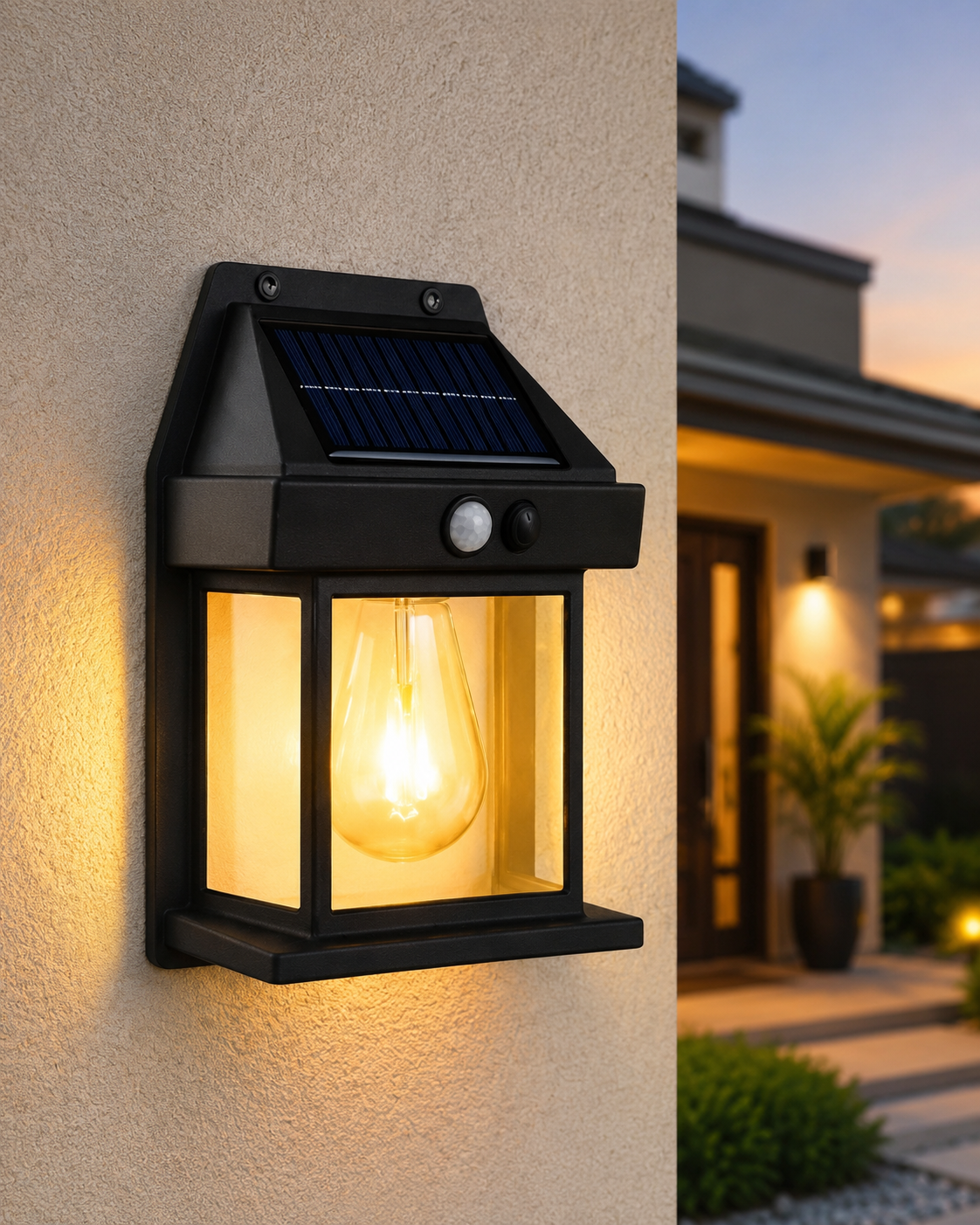 SolarGlow™ Solar Motion Sensor Wall Light — IP65 Waterproof, Auto On/Off, No Wiring Required