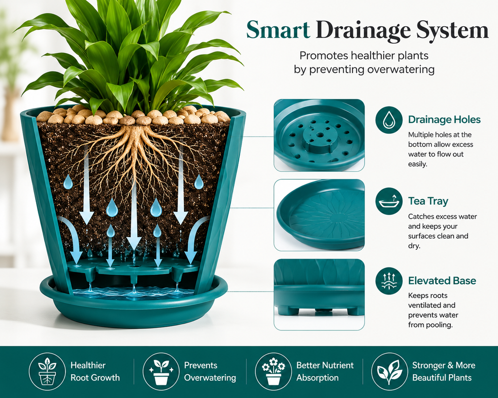 🏡 Elegant Wave Design Flower Pot – Modern Home Decor Planter