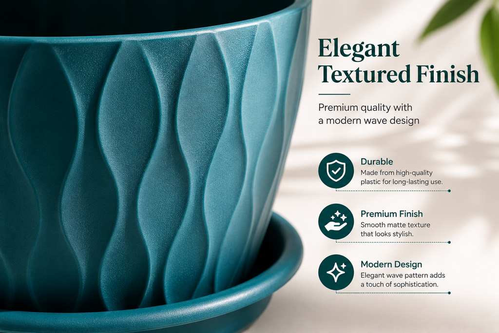 🏡 Elegant Wave Design Flower Pot – Modern Home Decor Planter