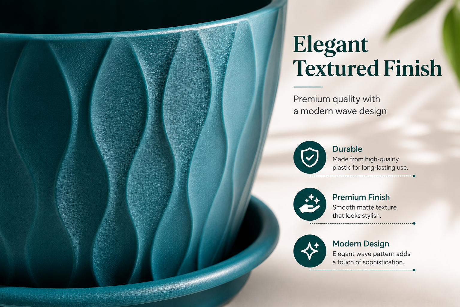 🏡 Elegant Wave Design Flower Pot – Modern Home Decor Planter