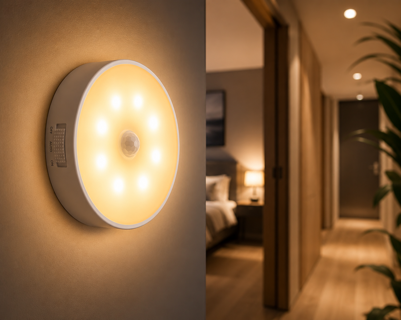 Smart Motion Sensor Night Light – Wireless LED Light for Stairs, Hallways & Closets