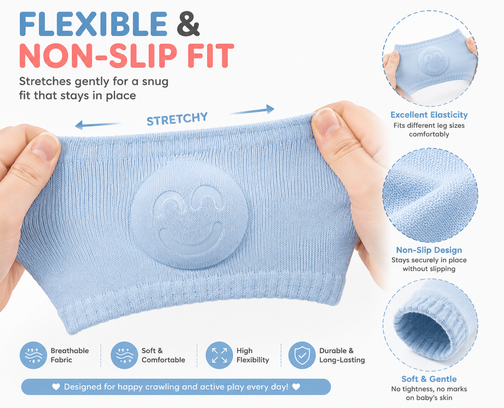 🧸 Baby Crawling Knee Pads – Soft & Breathable Knee Protection