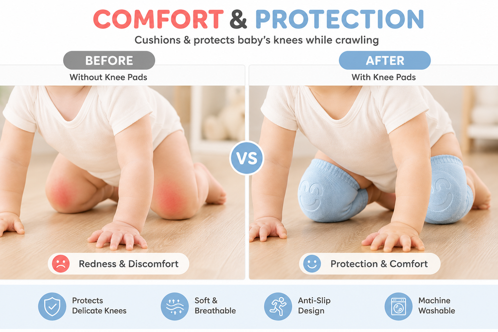 🧸 Baby Crawling Knee Pads – Soft & Breathable Knee Protection