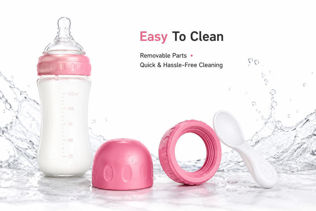 👶 Baby Food Feeder Spoon Bottle – Soft Silicone Squeeze Feeding Bottle (125ml)