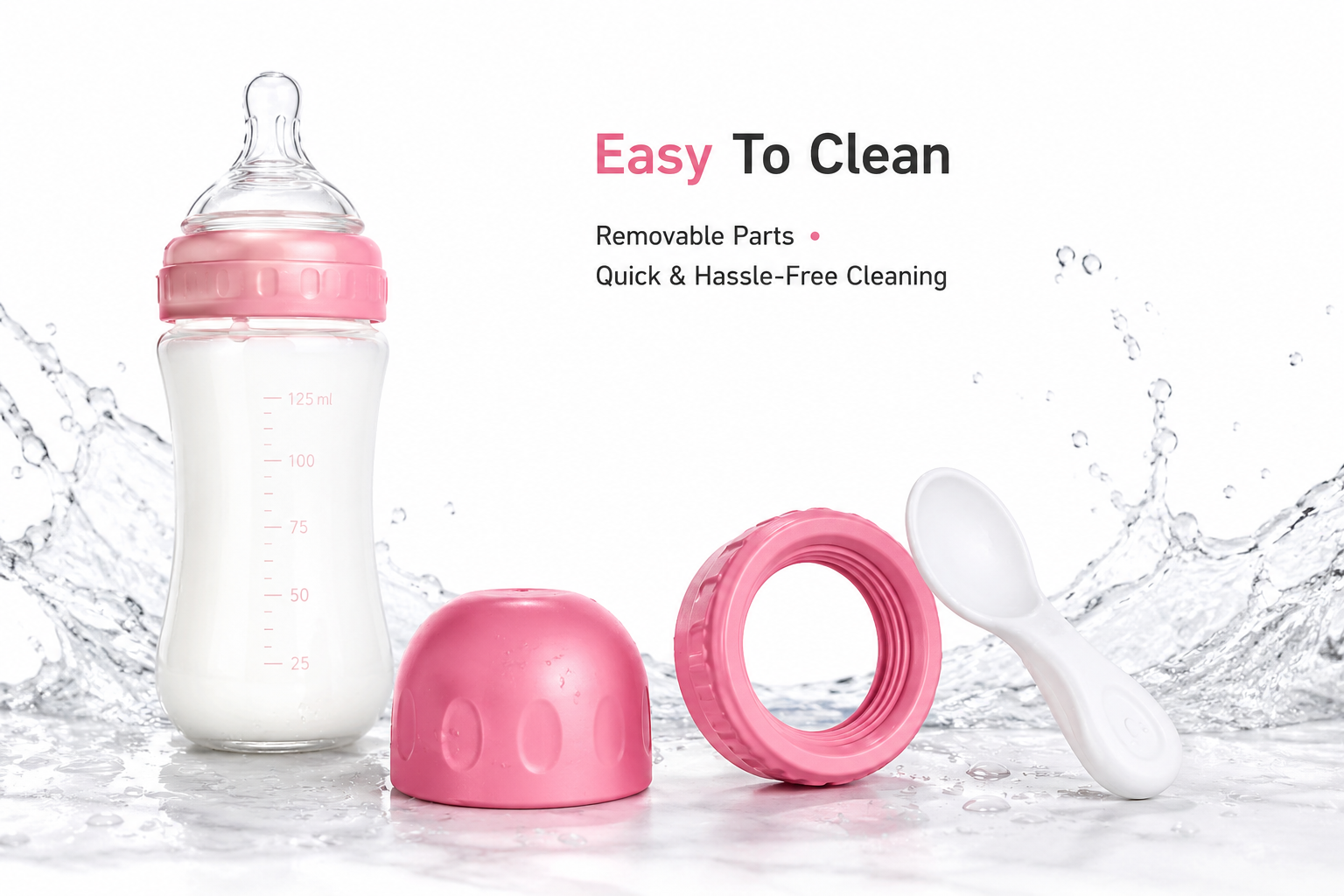 👶 Baby Food Feeder Spoon Bottle – Soft Silicone Squeeze Feeding Bottle (125ml)