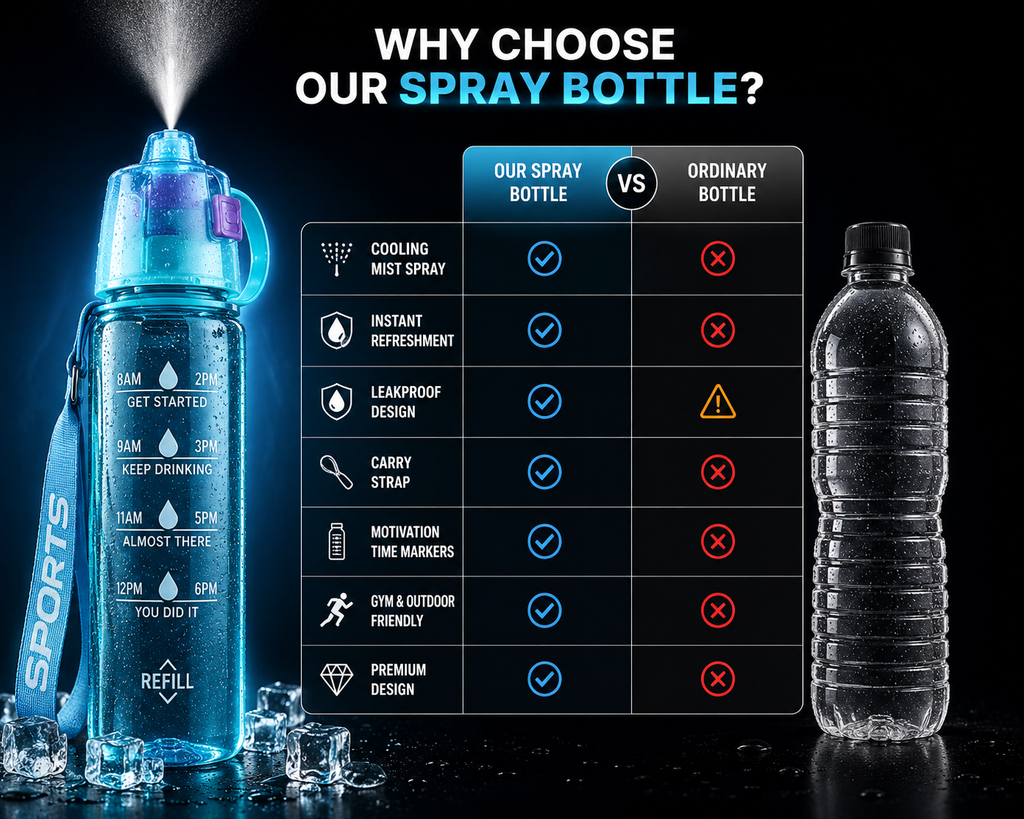 AquaMist™ 2-in-1 Cooling Spray Water Bottle | Hydration & Instant Refreshment