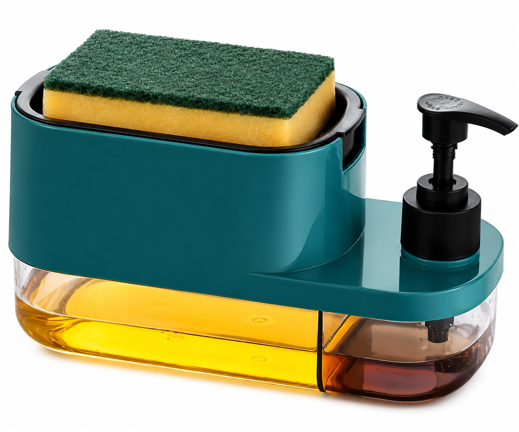KitchenEase™ Soap Dispenser with Sponge Caddy