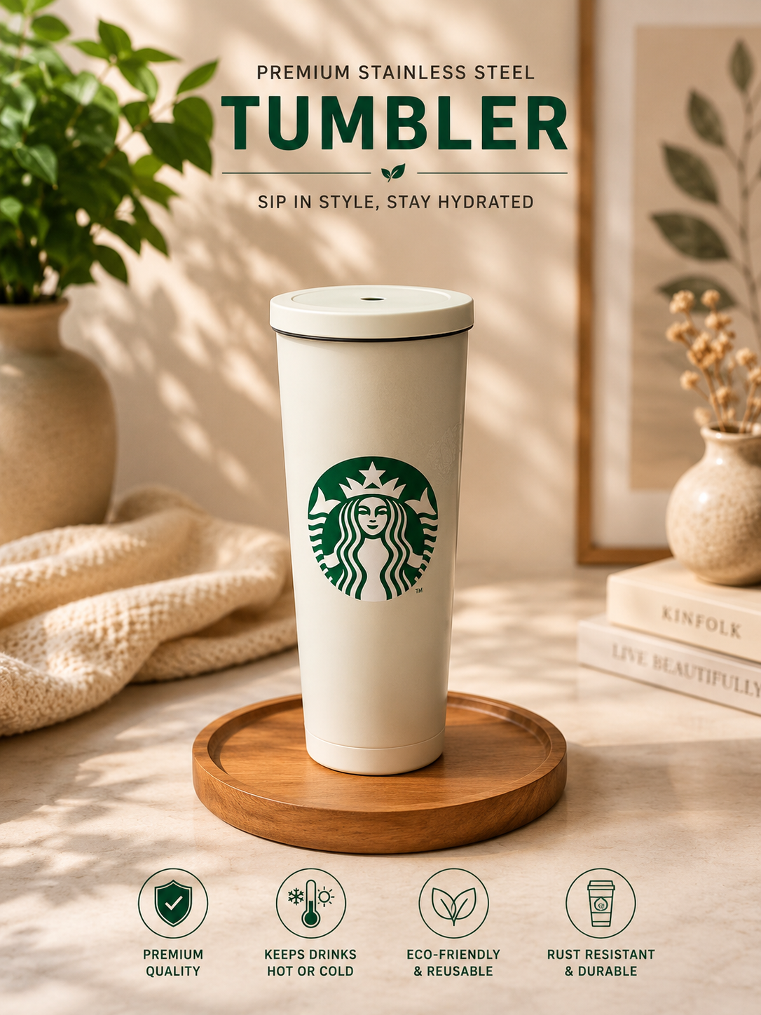 🚗 GoSip™ Leak-Proof Travel Tumbler with Reusable Straw