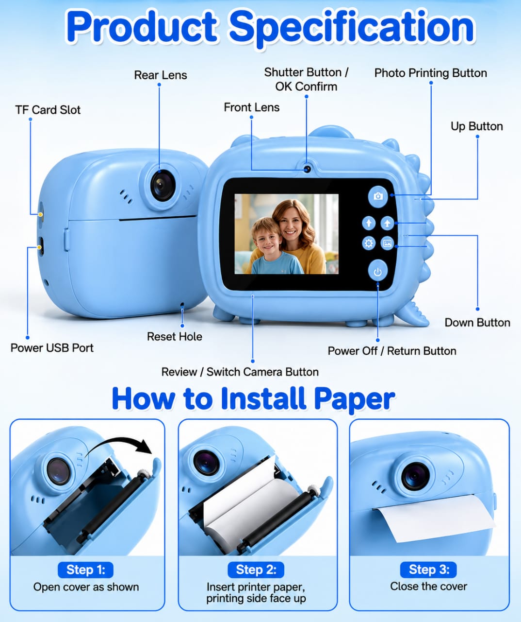 SnapPrint Kids Instant Print Camera