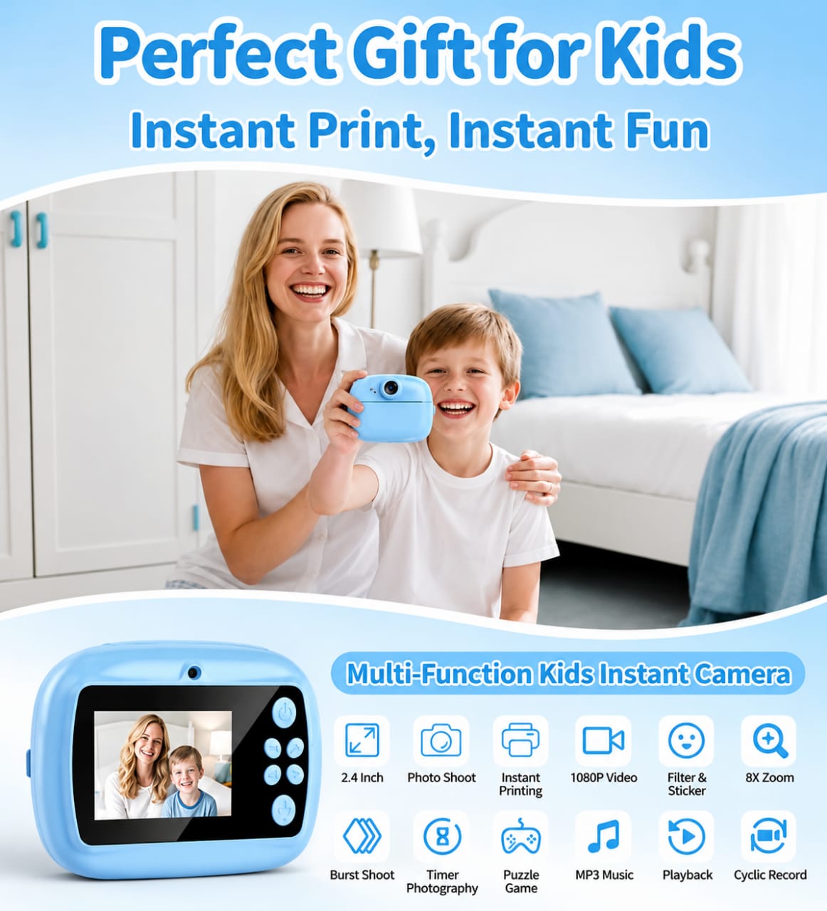 SnapPrint Kids Instant Print Camera