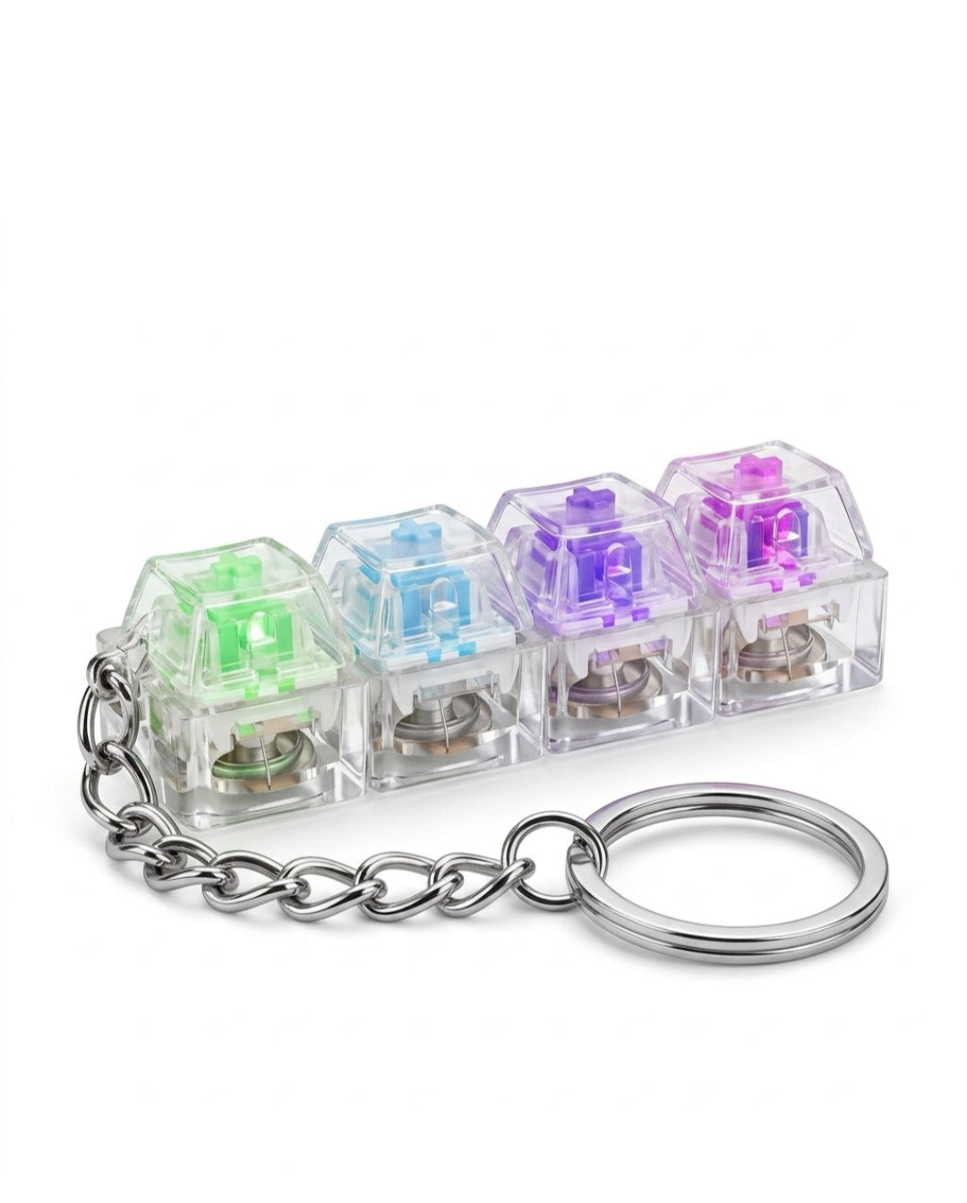 LED Mechanical Fidget Keychain – Mini Clicky Stress Relief Toy