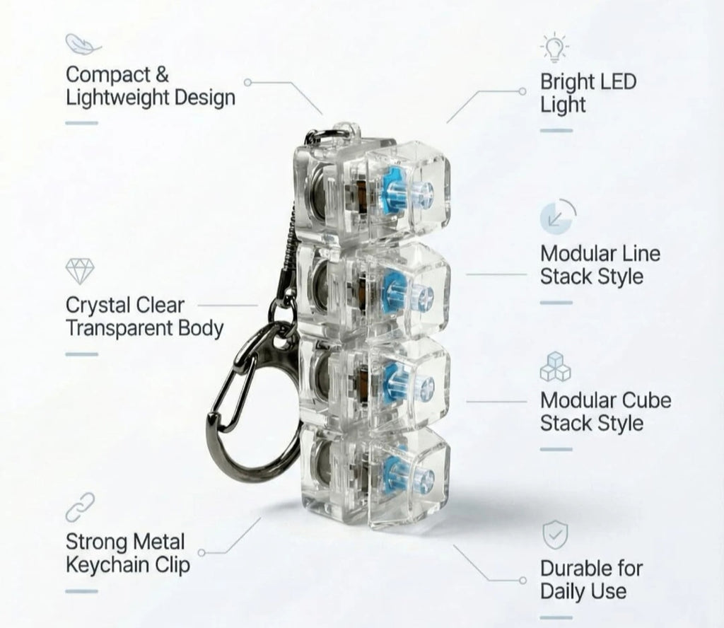 LED Mechanical Fidget Keychain – Mini Clicky Stress Relief Toy