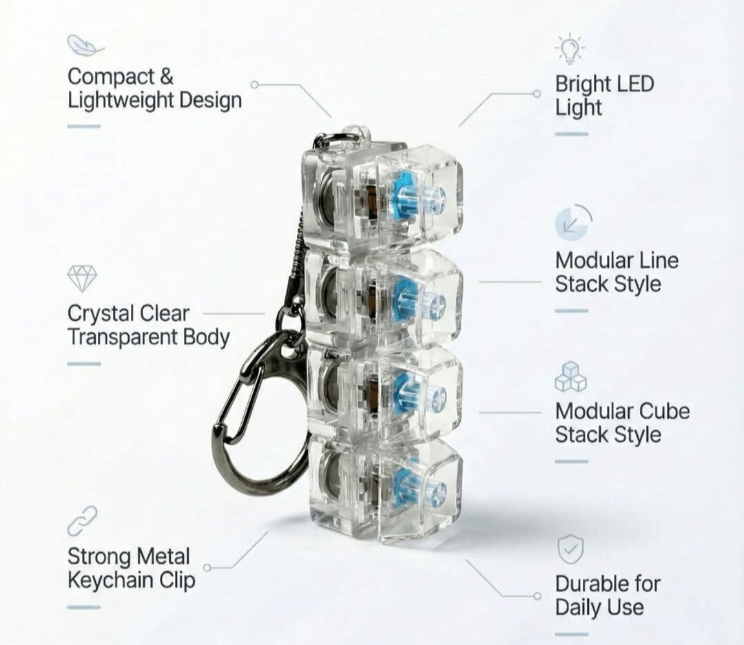 LED Mechanical Fidget Keychain – Mini Clicky Stress Relief Toy