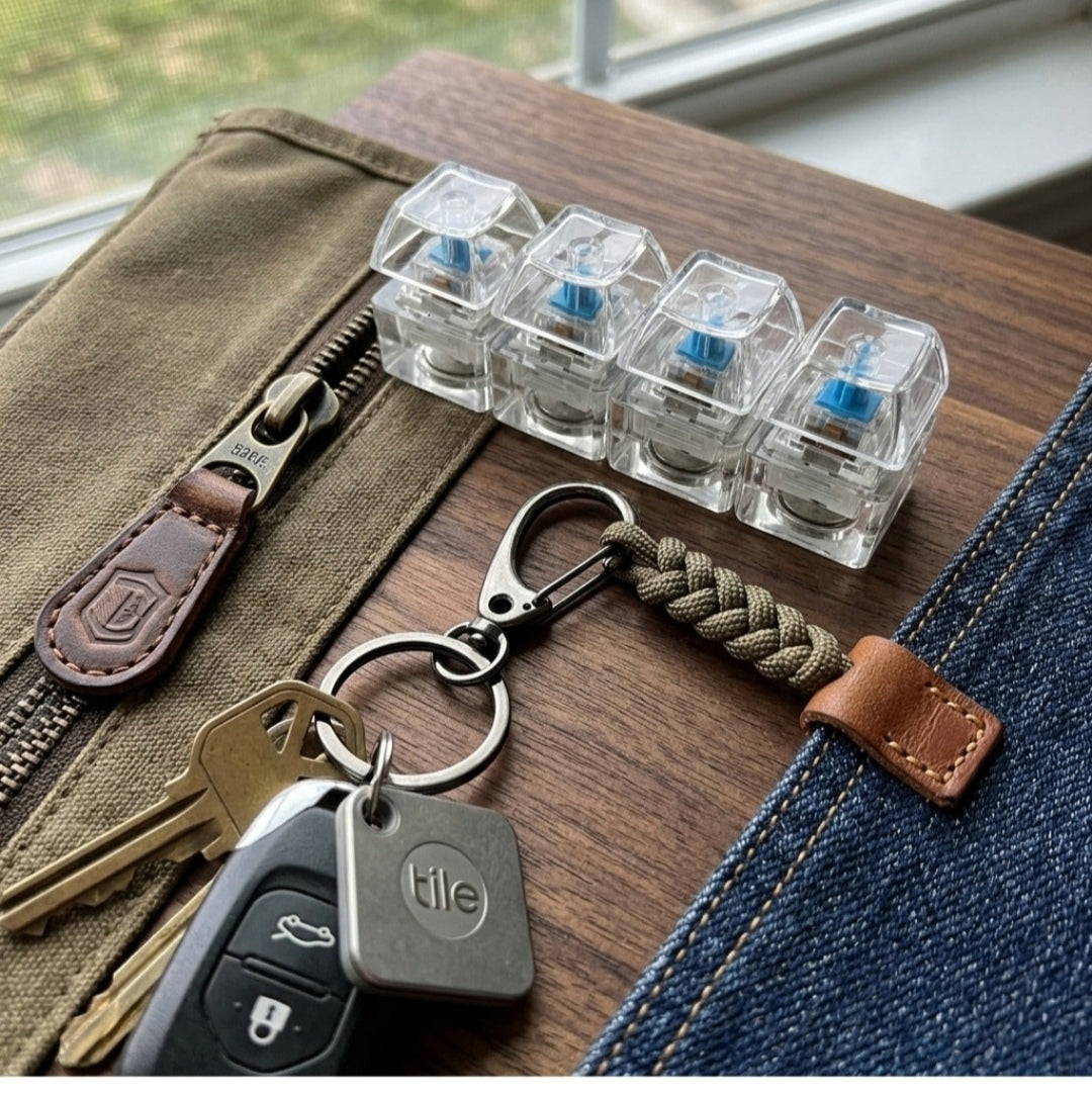 LED Mechanical Fidget Keychain – Mini Clicky Stress Relief Toy