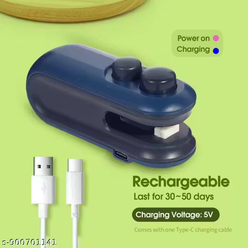 SealMate™ 2-in-1 Mini Bag Sealer & Cutter — USB-C Rechargeable with Magnetic Base