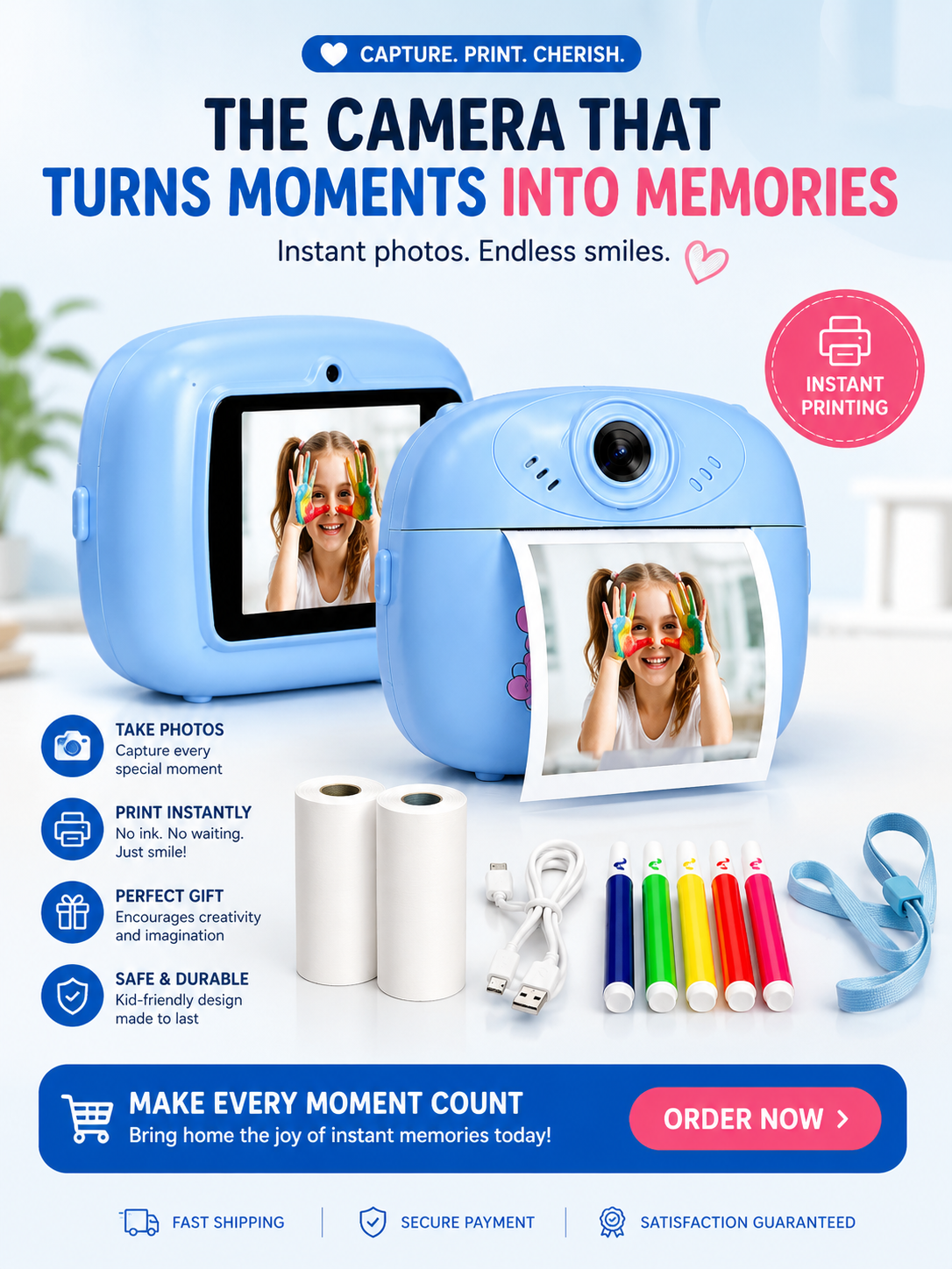SnapPrint Kids Instant Print Camera