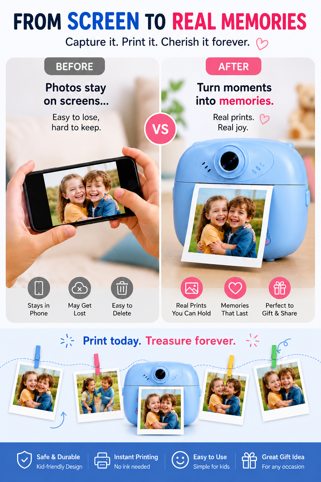 SnapPrint Kids Instant Print Camera