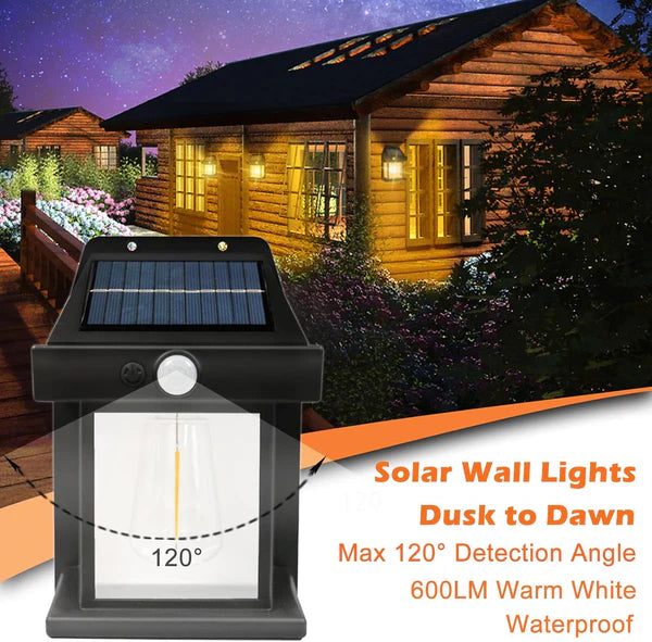SolarGlow™ Solar Motion Sensor Wall Light — IP65 Waterproof, Auto On/Off, No Wiring Required