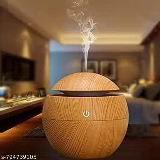 Premium Ultrasonic Aroma Diffuser & Cool Mist Humidifier — Wood Grain Design, LED Mood Light & Auto Shut-Of