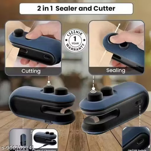 SealMate™ 2-in-1 Mini Bag Sealer & Cutter — USB-C Rechargeable with Magnetic Base